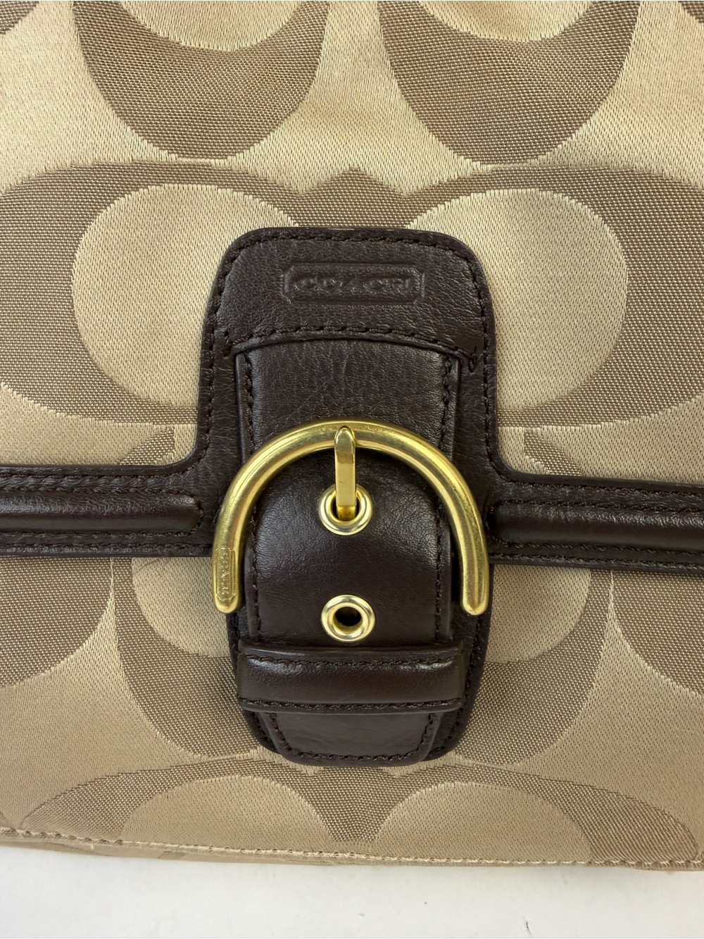 Coach 25294 Campbell Carryall Khaki Signature Brown Leather + Matching Wallet - Picture 3 of 14